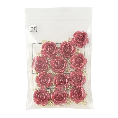 12Pcs Valentine's Day Rose Flower Alloy Links Connectors FIND-FS0004-87-1