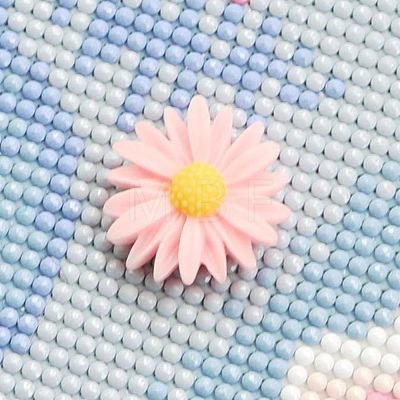 Flower Plastic Diamond Painting Magnet Cover Holder AJEW-M028-03E-1