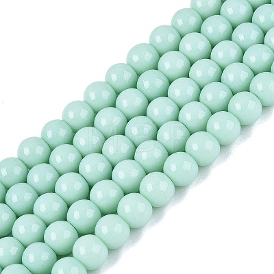 Opaque Solid Color Glass Beads Strands X-GLAA-T032-P6mm-21-1