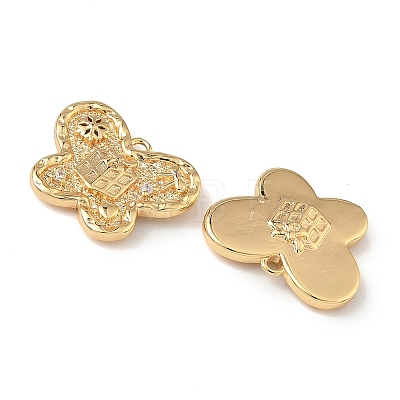 Christmas Brass Micro Pave Clear Cubic Zirconia Pendants KK-A280-03F-G-1