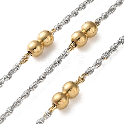 304 Stainless Steel Chains with Beads CHS-F020-11GP-1