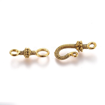 Tibetan Style Alloy S-Hook Clasps TIBE-L003-031AG-1