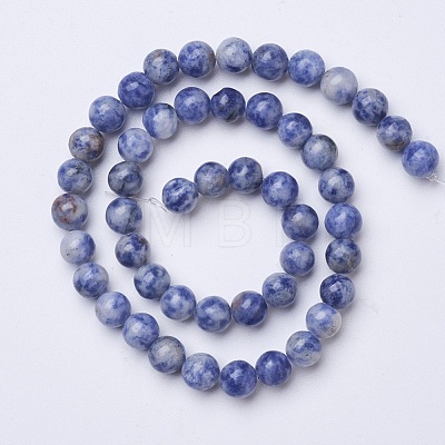 Natural Blue Spot Jasper Beads Strands G-D855-10-8mm-1