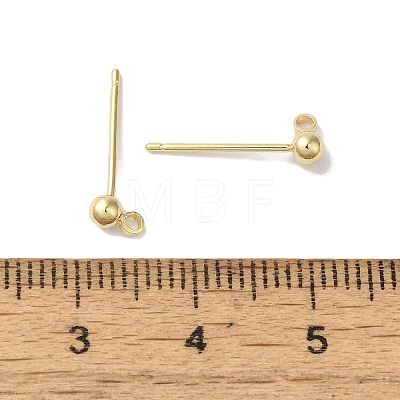 Brass Studs Earrings Finding KK-K383-03A-G-1