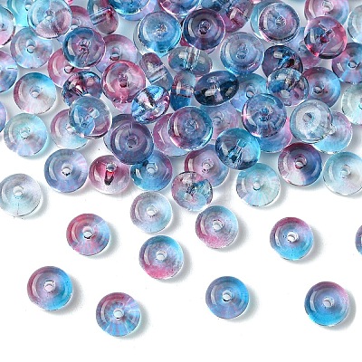 111Pcs Electroplate Transparent Colours Rainbow Glass Seed Beads SEED-YW0002-93F-1