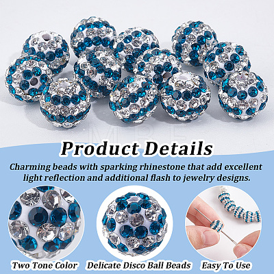 50Pcs Polymer Clay Rhinestone Beads PORC-OC0001-13B-1