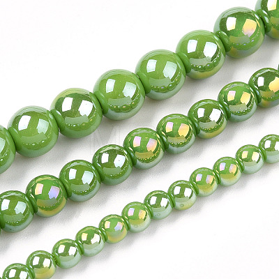 Electroplate Opaque Glass Beads Strands X-GLAA-T032-P6mm-AB06-1