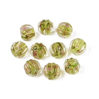 Handmade Gold Sand Lampwork Beads LAMP-Q039-08D-1