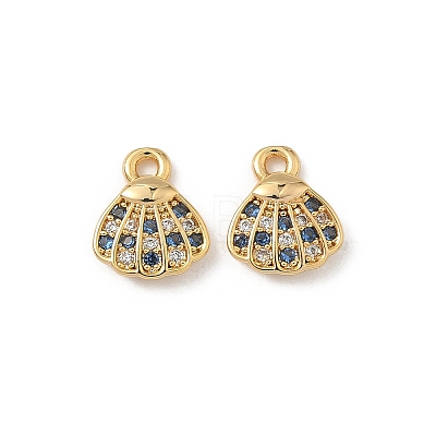 Brass Micro Pave Cubic Zirconia Charms KK-C099-01H-G-1