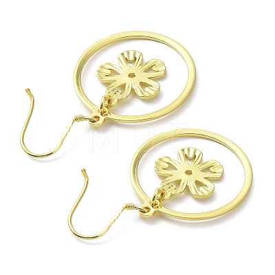 Snowflake & Flower Asymmetrical Earrings KK-C029-08G-1