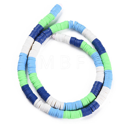 Fixed 4 Color Handmade Polymer Clay Bead Strands CLAY-S096-029G-1