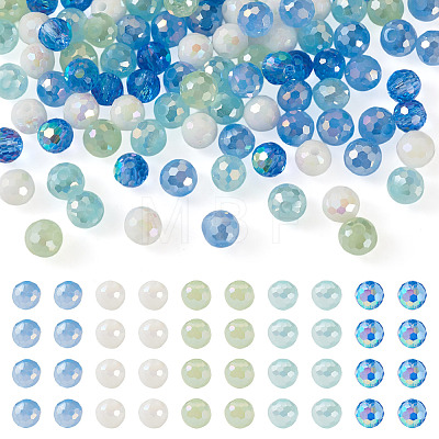 125Pcs 5 Colors Electroplate Glass Beads EGLA-TA0013-63-1