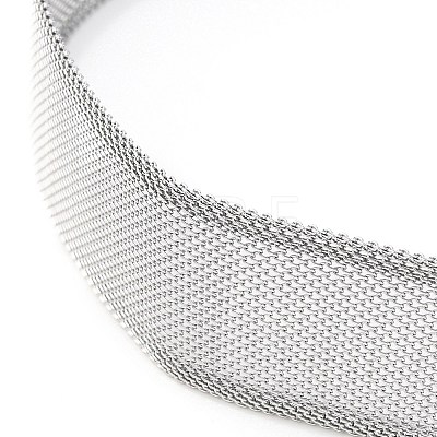 304 Stainless Steel Mesh Chain Choker Necklaces for Women NJEW-U012-03P-03-1