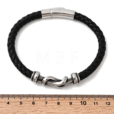 Braided Microfiber Leather Cord Bracelets BJEW-A092-01B-AS-1