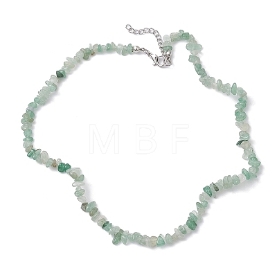 Natural Green Aventurine Chip Beaded Necklace NJEW-JN04615-14-1