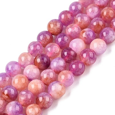 Dyed Natural White Jade Beads Strands G-T138-6mm-210-11-1