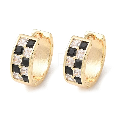 Brass Micro Pave Cubic Zirconia Hoop Earrings LS-EJEW-H152-01C-G-1