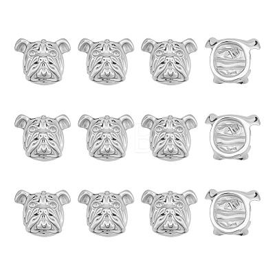 12Pcs Alloy Puppy Beads FIND-OC0014-14P-1