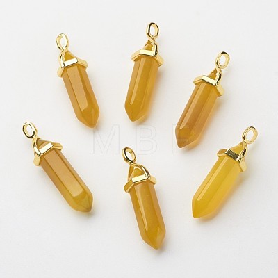 Natural Agate Double Terminated Pointed Pendants G-G902-B09-1