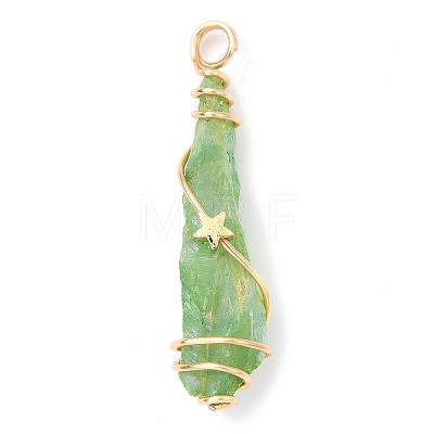 Electroplated Raw Rough Natural Quartz Crystal Copper Wire Wrapped Pendants PALLOY-JF02412-01-1