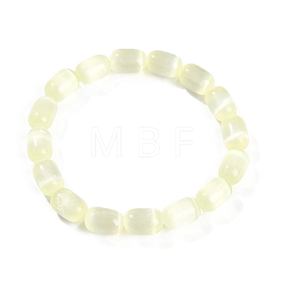 Dyed Natural Selenite Column Beaded Stretch Bracelets for Women BJEW-I312-05C-1