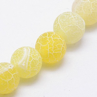 Natural Crackle Agate Beads Strands G-G055-8mm-6-1