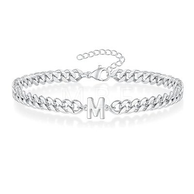 Letter 304 Stainless Steel Link Bracelets FS-WG7830E-37-1