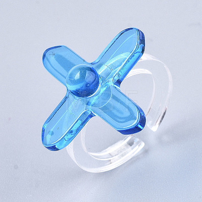 (Jewelry Parties Factory Sale)Transparent Acrylic Cuff Rings RJEW-S047-004A-1