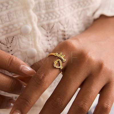 304 Stainless Steel Cuff Open Rings for Women YS0840-1