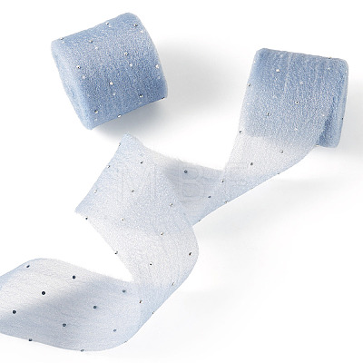 2Rolls Polyester Hot-fix Rhinestone Raw Edges Ribbon OCOR-TA0003-95B-1