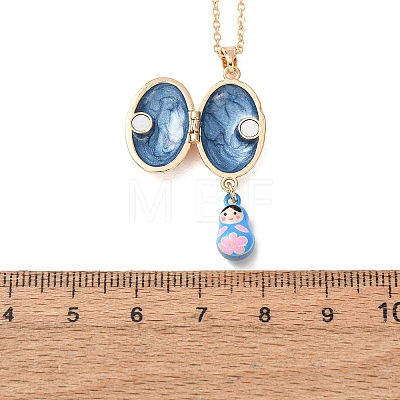 Magnetic Brass Enamel Egg with Girls Locket Pendant Necklaces for Women LS-KK-CBAF5B9-02G-01-1
