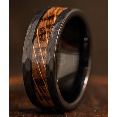 304 Stainless Steel & Wood Finger Rings for Men WG79787-04-1