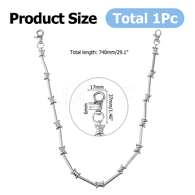 1Pc Rock Style Stainless Steel Barbed Wire Link Chains for Pants AJEW-HS0001-44-1
