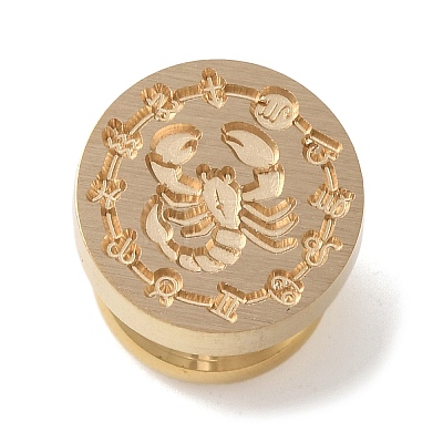 Golden Plated Round Shaped Wax Seal Brass Stamp Head STAM-K002-01G-10-1