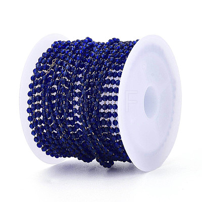 Handmade 304 Stainless Steel Faceted Round Link Chains CHS-N008-06G-01-1