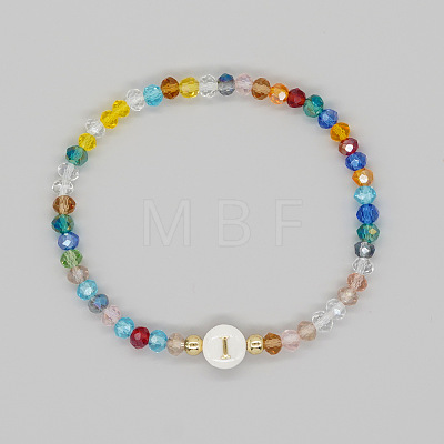 Handmade Bohemian Colorful Faceted Rondelle Glass Beaded Stretch Bracelets UI5654-9-1