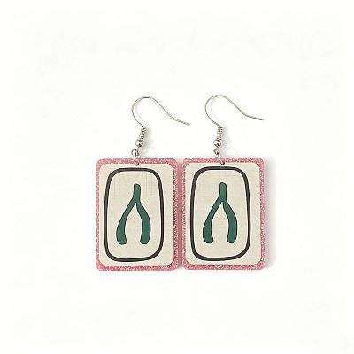 Acrylic Glitter Powder Dangle Earrings for Women WGA022A-05-1