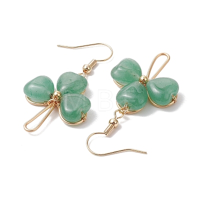 Natural Green Aventurine Pendants Dangle Earrings EJEW-JF02785-01-1