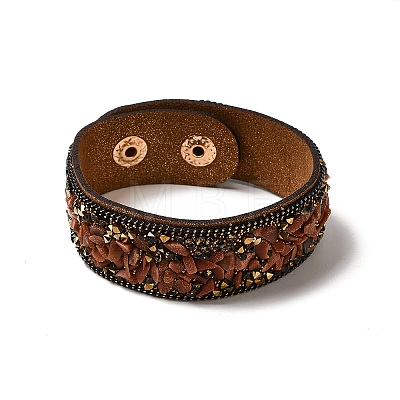 Faux Suede Snap Cord Bracelet BJEW-F428-16-1