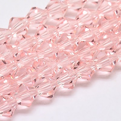 Imitate Austrian Crystal Bicone Glass Beads Strands GLAA-F029-6x6mm-15-1