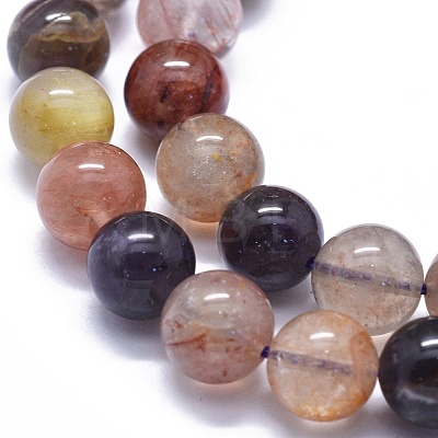 Natural Rutilated Quartz Beads Strands G-K293-F05-E-1