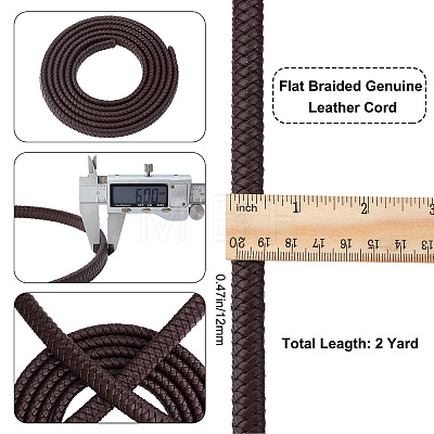 Flat Braided Leather Cord WL-WH0003-09A-1