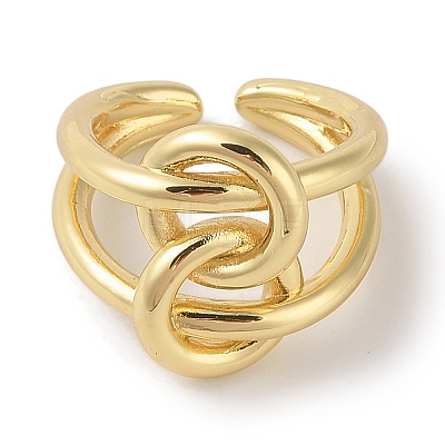 Brass Cuff Rings RJEW-Q821-02G-1