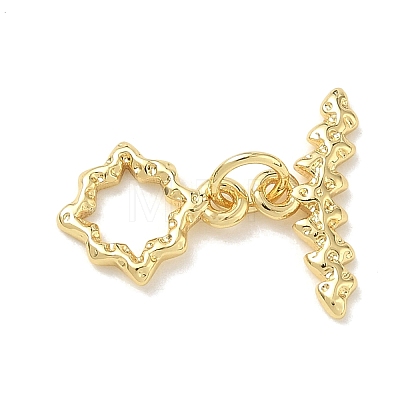 Hanmmered Brass Toggle Clasps KK-CBA42CA-01B-G-1