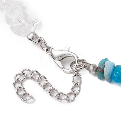 Natural Howlite & Apatite & Quartz Crystal Chip Beaded Necklaces NJEW-JN05099-05-1