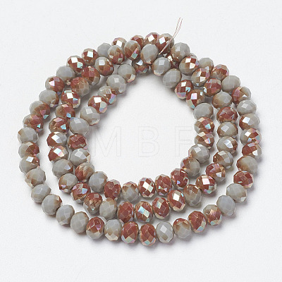 Electroplate Opaque Solid Color Glass Beads Strands EGLA-A034-P3mm-J02-1