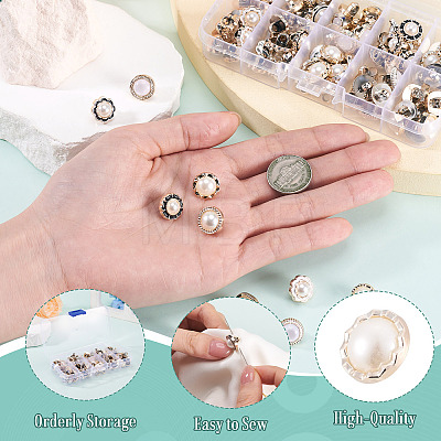 100Pcs 10 Styles 1-Hole Acrylic Shank Buttons BUTT-TA0001-59-1
