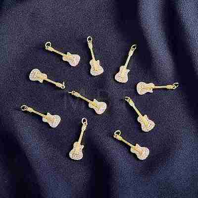 10Pcs Eco-Friendly Brass Micro Pave Cubic Zirconia Pendants KK-SZ0005-75-1