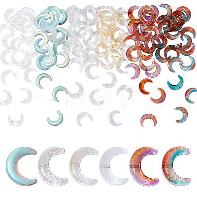 120Pcs 6 Colors Transparent Glass Beads FIND-GA0004-17-1
