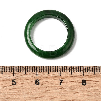 Natural Myanmar Jade Dyed Finger Ring RJEW-C160-01A-1